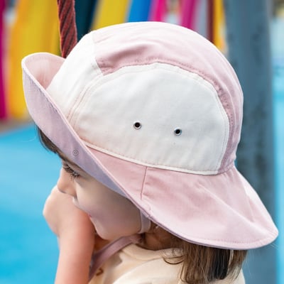法國KiETLA 幼童休閒遮陽帽(天然棉白&粉)5
