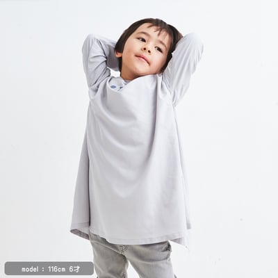 日本ABOO 動物造型長袖罩衫(淺灰貓貓)2