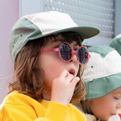 法國KiETLA 兒童遮陽棒球帽(天然棉白&粉&綠)4