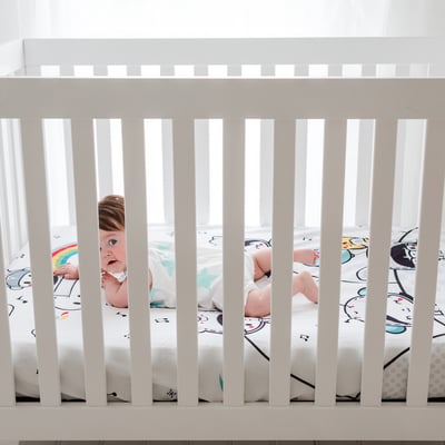 美國RookieHumans 嬰兒床有機棉絲柔床包(我的搖籃派對)4