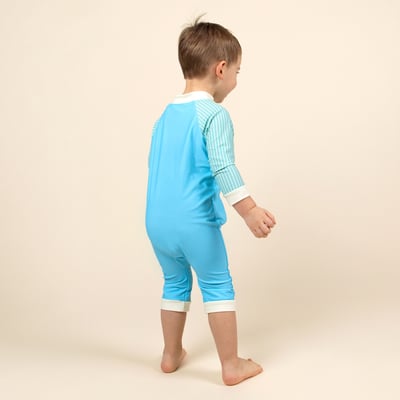 法國KiETLA ICONIK 幼童連身防曬泳衣(海洋藍條紋)8