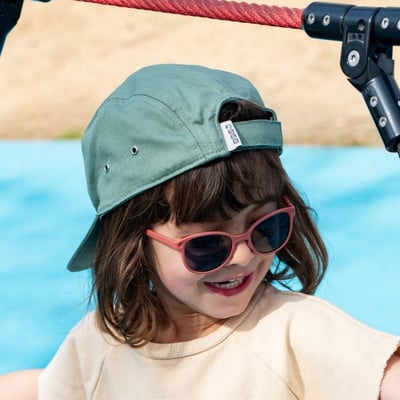 法國KiETLA 兒童遮陽棒球帽(天然棉綠)5