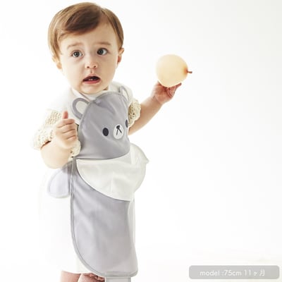 日本ABOO 動物造型長版圍裙(灰熊)3