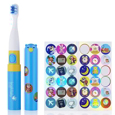 英國brush-baby 外出攜帶型GoKidz聲波電動牙刷(粉藍)2