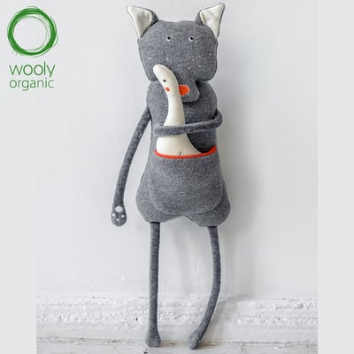 WoolyOrganic有機棉絨 安撫玩偶(灰狼)2