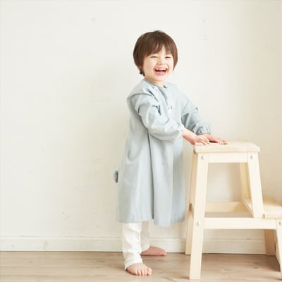 日本ABOO 動物造型長袖罩衫(淺藍熊熊)7