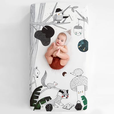 美國RookieHumans 嬰兒床純棉絲柔床包(森精靈之夢)1