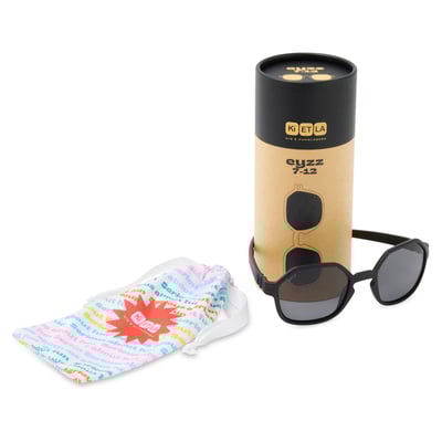 法國KiETLA EYZZ奧茲幼兒太陽眼鏡（4-12Y｜經典黑）4