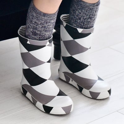 法國BOXBO DAMIER雨靴-愛時尚(菱格灰)2