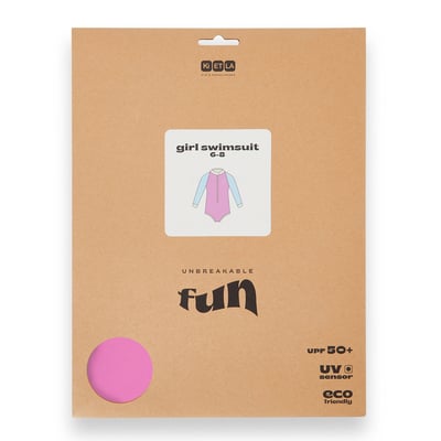 法國KiETLA ICONIK 女童長袖連身防曬泳衣(棉花糖粉藍)5