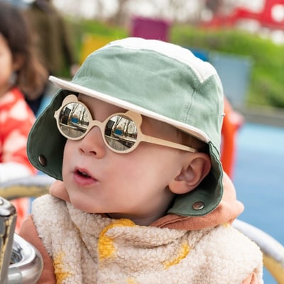 法國KiETLA 幼兒經典戶外運動帽(天然棉白&綠)5