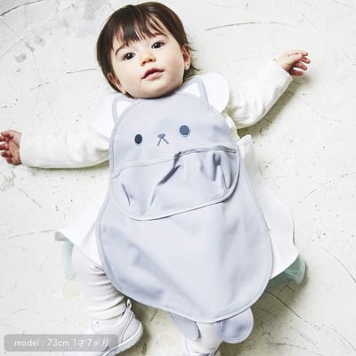 日本ABOO 動物造型長版圍裙(灰貓貓)5