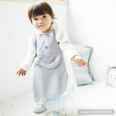 日本ABOO 動物造型長版圍裙(灰貓貓)3