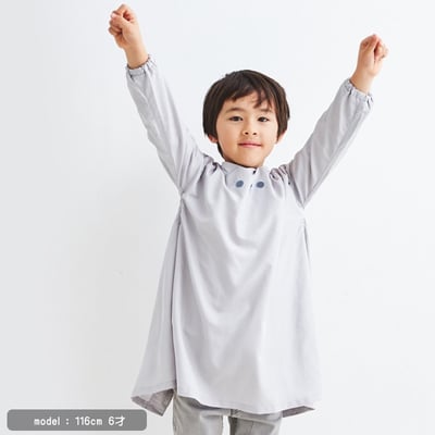 日本ABOO 動物造型長袖罩衫(淺灰貓貓)3