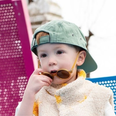 法國KiETLA 兒童遮陽棒球帽(天然棉綠)6