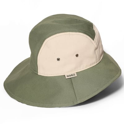 法國KiETLA 幼童休閒遮陽帽(天然棉白&綠)1