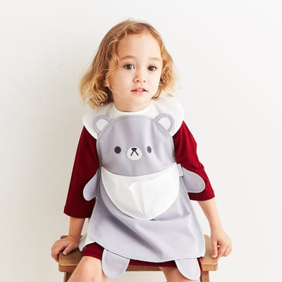 日本ABOO 動物造型長版圍裙(灰熊)7