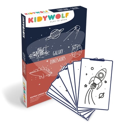 比利時KIDYWOLF 主題擴充描繪圖卡(浩瀚銀河＆恐龍世界)2
