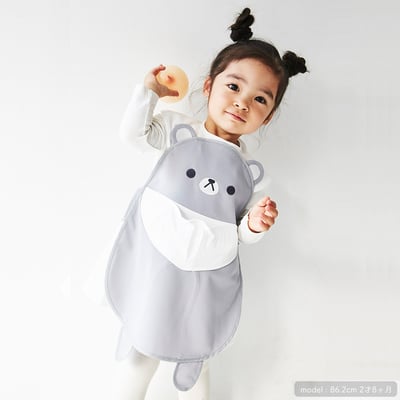 日本ABOO 動物造型長版圍裙(灰熊)6