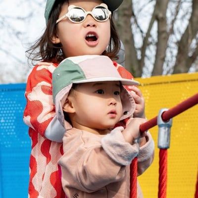 法國KiETLA 幼兒經典戶外運動帽(天然棉白&粉&綠)7