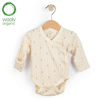 WoolyOrganic有機棉絨 側開襟包屁衣(丹蜜淺棕)1