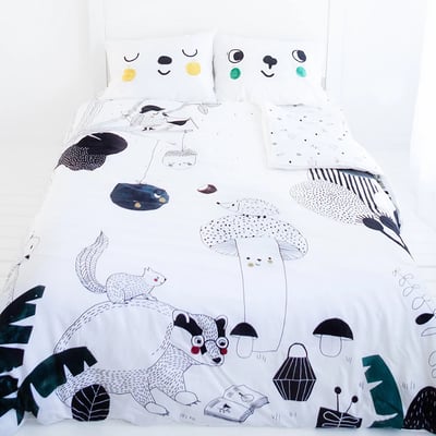 美國RookieHumans 純棉絲柔被套床包組Full(森精靈之夢)1