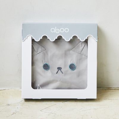 日本ABOO 動物造型長袖罩衫(淺灰貓貓)11