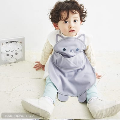 日本ABOO 動物造型長版圍裙(灰貓貓)6