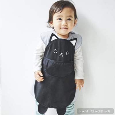 日本ABOO 動物造型長版圍裙(黑貓貓)1