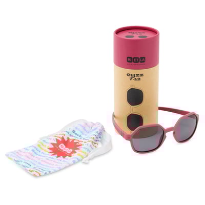 法國KiETLA EYZZ奧茲幼兒太陽眼鏡（4-12Y｜莓果紅）4