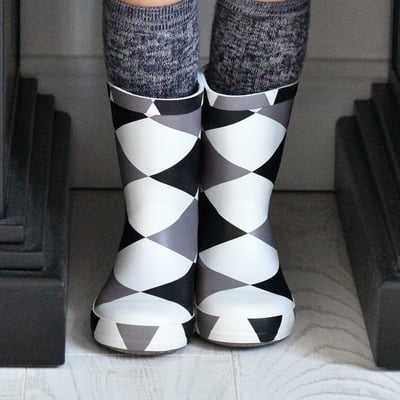 法國BOXBO DAMIER雨靴-愛時尚(菱格灰)4