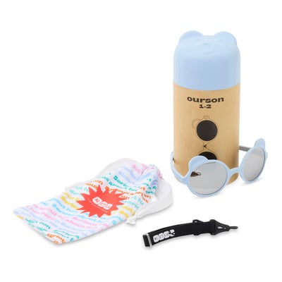 法國KiETLA OURSON萌貝熊幼兒太陽眼鏡（1-4Y｜薄霧藍）4