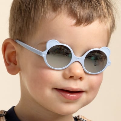 法國KiETLA OURSON萌貝熊幼兒太陽眼鏡（1-4Y｜薄霧藍）7