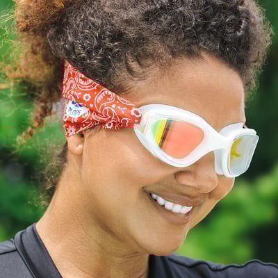 法國waterplops-成人游泳泳鏡(佩斯利紅/白色)2