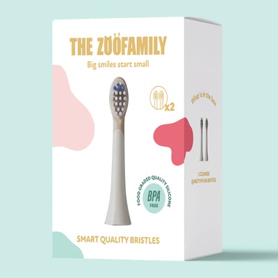 比利時TheZoofamily-兒童音波電動牙刷替換刷頭（白色／2入）4