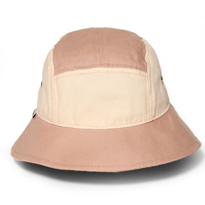 法國KiETLA 幼童休閒遮陽帽(天然棉白&粉)2