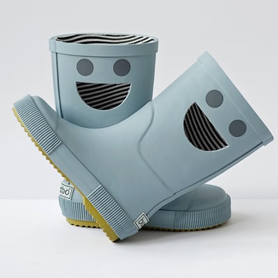 法國BOXBO WISTITI雨靴-我愛笑瞇瞇(薄霧藍)4