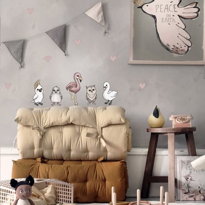 挪威 Stickstay 設計師手繪壁貼（鳥類動物-紅鶴）5