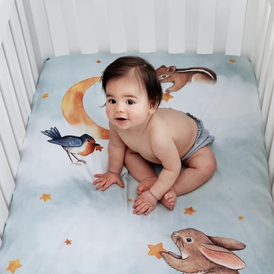 美國RookieHumans 嬰兒床純棉絲柔床包(晚安仙境)3