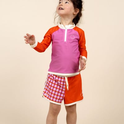 法國KiETLA ICONIK 游泳防曬海灘褲(陽光橘格)5