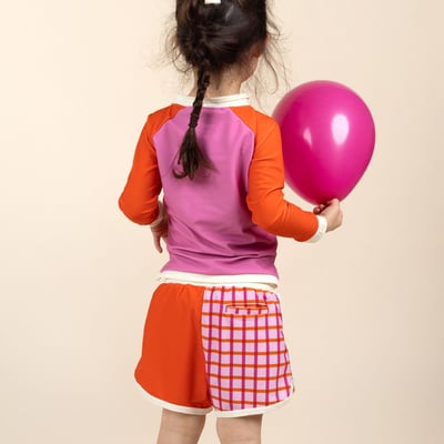 法國KiETLA ICONIK 游泳防曬海灘褲(陽光橘格)6