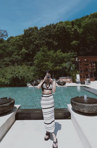 渡假首選流蘇條紋針織套裝10