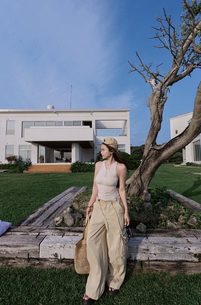 Summery網紗拼接削肩背心9