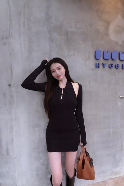 兩件式削肩旗袍感洋裝 (附罩衫)1