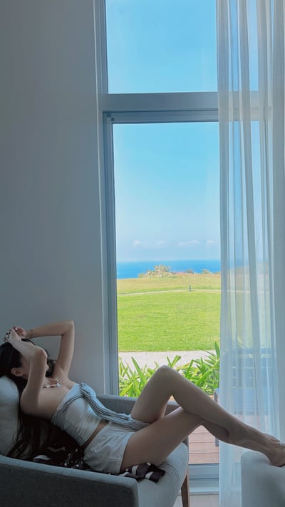 Summery度假拼接條紋綁帶Bratop3