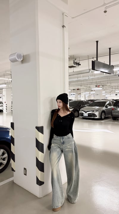 2026PILATES 甜酷JENNIE刷色彎刀牛仔褲4