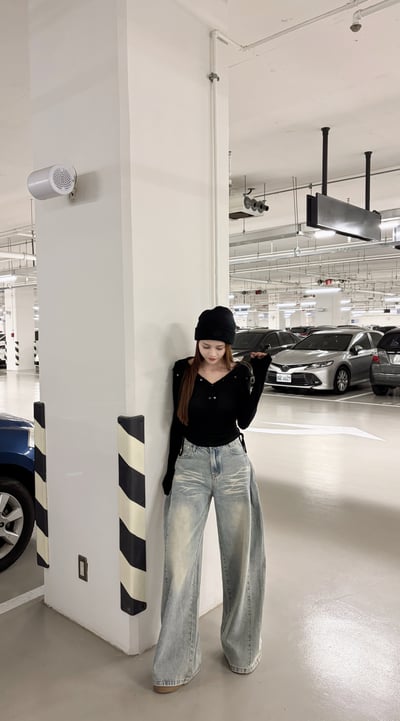 2026PILATES 甜酷JENNIE刷色彎刀牛仔褲3