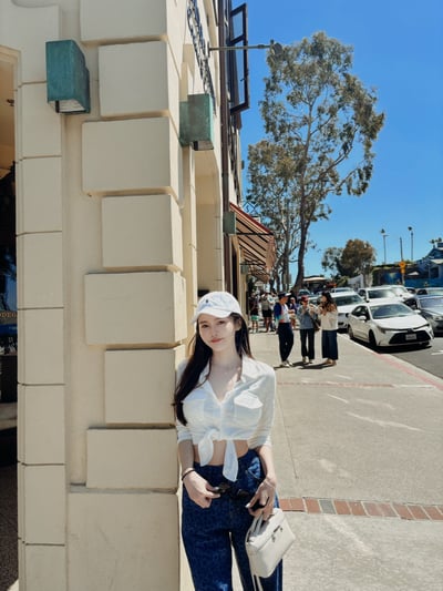 LA美式度假短版綁帶上衣1