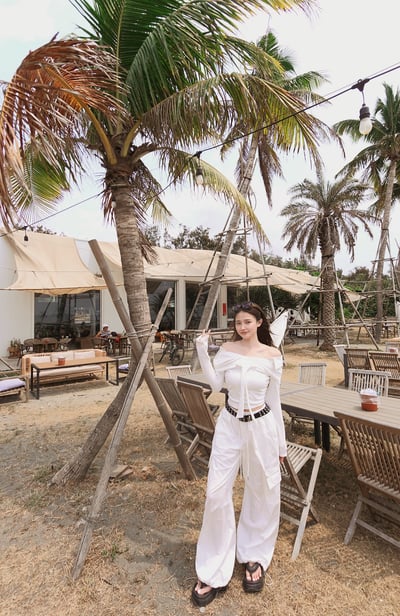 Summery氣質拼接襯衫露肩上衣8