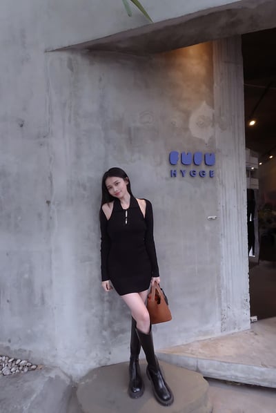 兩件式削肩旗袍感洋裝 (附罩衫)5